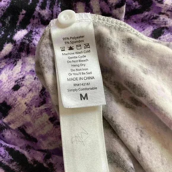 LULAROE Midi Shirt Dress Purple Tie Dye Starburst Midi Button Up V-Neck Shift M - Picture 12 of 15